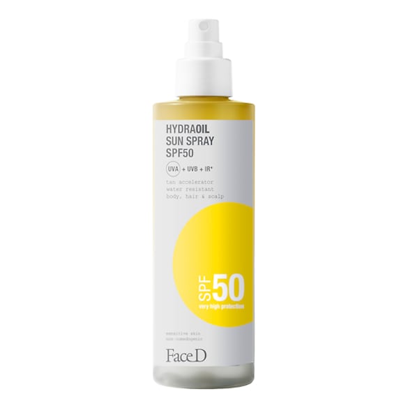 HYDRAOIL SPRAY SOLARE SPF50 - spray solare bifasico corpo e capelli, FACE D